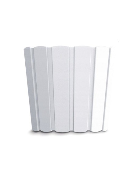 Ghiveci decorativ de flori, rotund, alb, 12 L, 28.5x25.6 cm, Boardee Basic