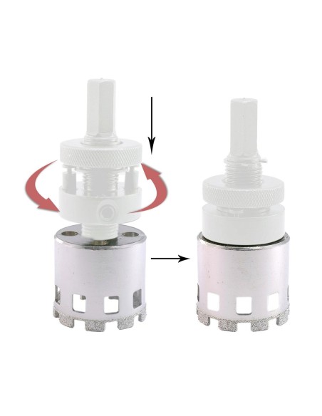 Carota diamantata, vacuum brazed, pentru placi ceramice, sticla, piatra, teracota, M14, 51 mm, Dedra