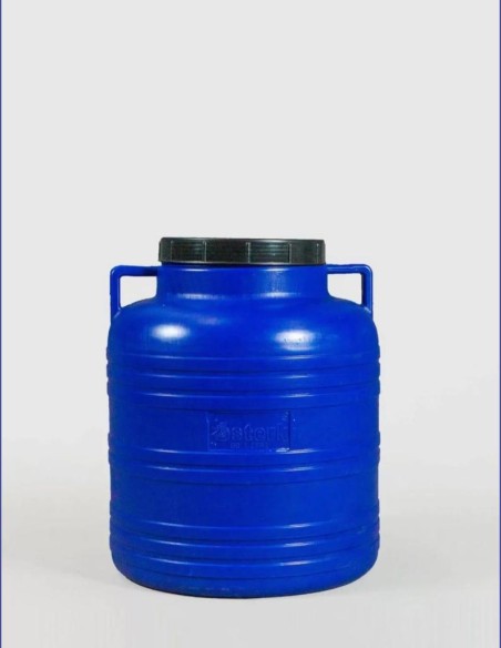 Bidon 60 litri, cu capac prin infiletare si manere, Sterk, Plastic Albastru