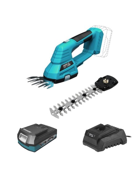 Foarfeca iarba/gard viu, 2 in 1, cu acumulator 2 Ah, incarcator 18V Li-ion, SAS+ALL, Dedra