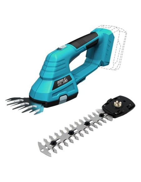 Foarfeca iarba/gard viu, 2 in 1, cu acumulator 2 Ah, incarcator 18V Li-ion, SAS+ALL, Dedra