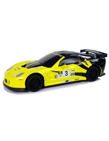 Masinuta sport RC pentru copii cu telecomanda, Corvette C6.R galben, LeanToys, 9734