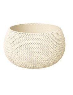 Ghiveci decorativ pentru flori, rotund, crem, 29x19.5 cm,...