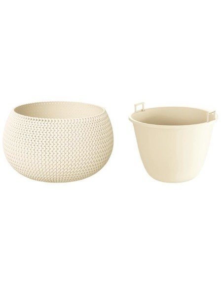 Ghiveci decorativ pentru flori, rotund, crem, 29x19.5 cm, Splofy Bowl