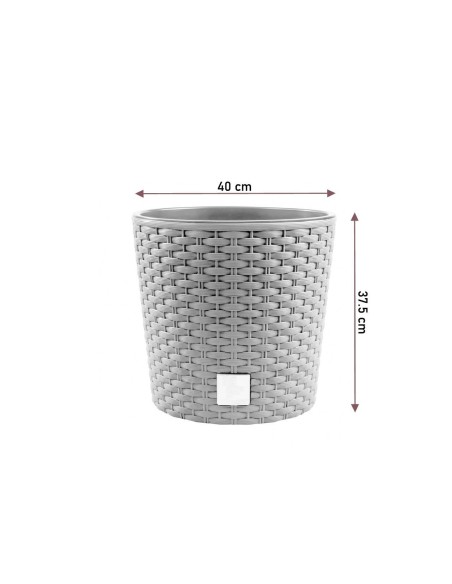 Ghiveci decorativ de flori, rotund, cafeniu, 40x37.5 cm, Rato Round