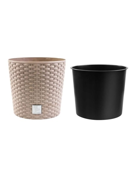 Ghiveci decorativ de flori, rotund, cafeniu, 40x37.5 cm, Rato Round