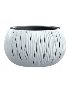Ghiveci decorativ de flori, rotund, alb, 29x19.5 cm,...