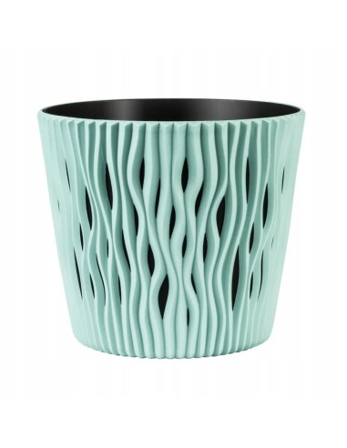 Ghiveci decorativ de flori, rotund, verde, 7.9...