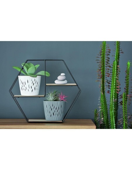 Ghiveci decorativ de flori, rotund, verde, 7.9 L, 26.2x22.2 cm, Sandy Round