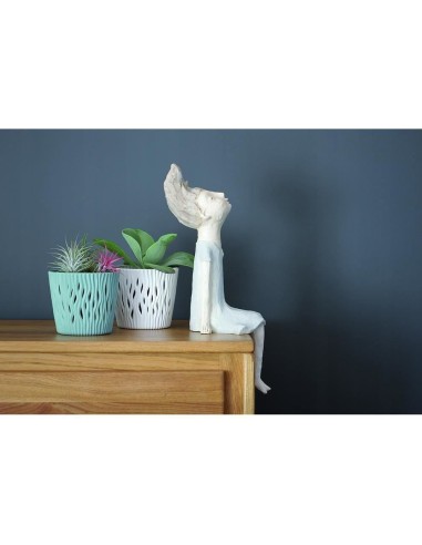 Ghiveci decorativ de flori, rotund, verde, 7.9...