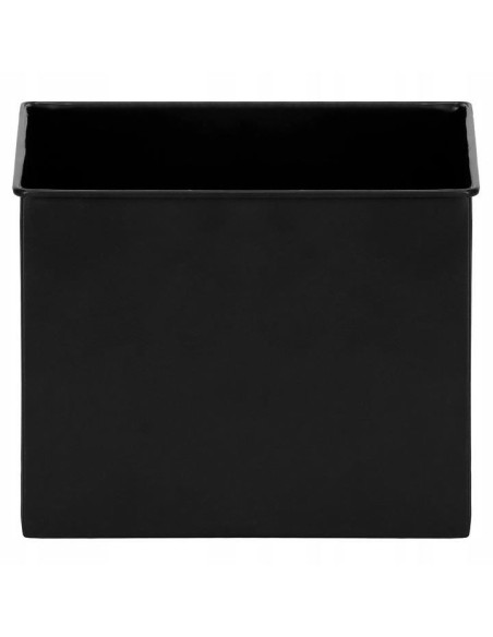 Suport pentru ghivece de flori, patrat, metalic, negru mat, 21x21x60 cm, Springos