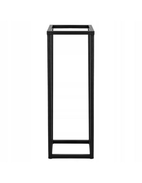 Suport pentru ghivece de flori, patrat, metalic, negru mat, 21x21x60 cm, Springos