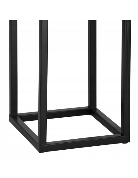 Suport pentru ghivece de flori, patrat, metalic, negru mat, 21x21x60 cm, Springos