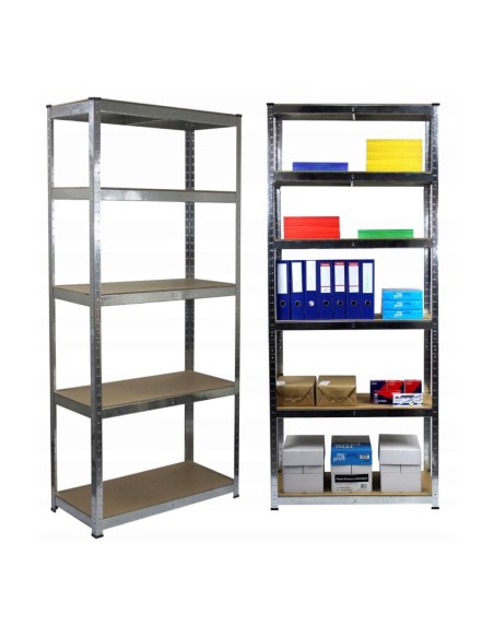 Rafturi depozitare, metalice, 5 polite, set 2 buc, 175 kg, 90x30x180 cm
