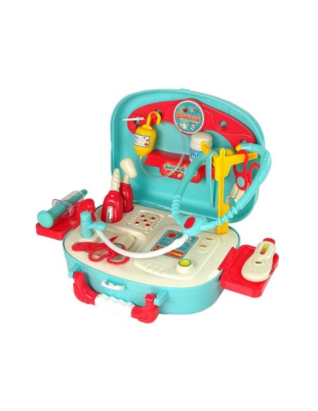 Trusa medicala pentru copii, valiza turcoaz, micul doctor, LeanToys, 9842