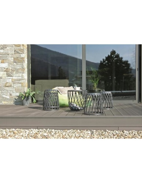 Set mobilier multifunctional, tip cosuri, plastic, gri, 1 masa si 4 scaune, max 100 kg, Uniqubo