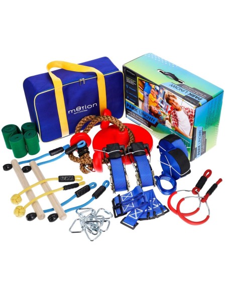 Cursa cu obstacole, pentru copii, portabil, set 17 piese si accesorii montane, Motion Sport Activities