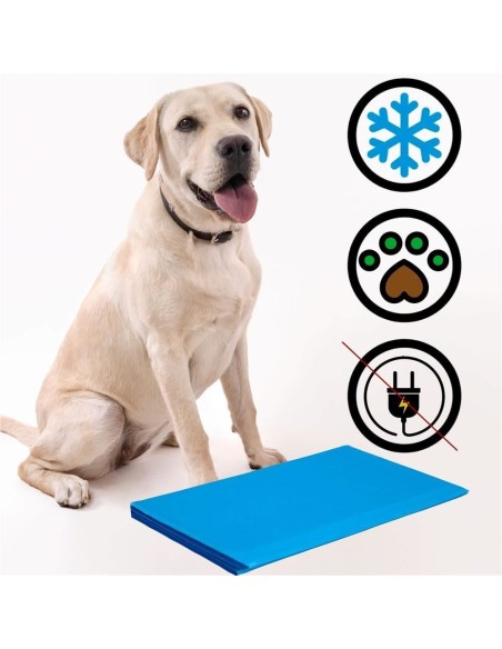 Covoras cu efect de racire pentru caine/pisica, impermeabil, albastru, marime XXL, 90x50 cm, Springos