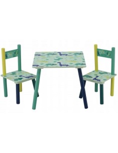 Set mobilier copii, model dinozaur, albastru si verde,... 2