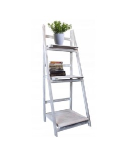 Raft depozitare, biblioteca, tip scara, pliabil, lemn, 3...