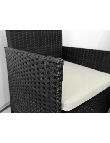 Set mobilier gradina/terasa, poliratan, negru...