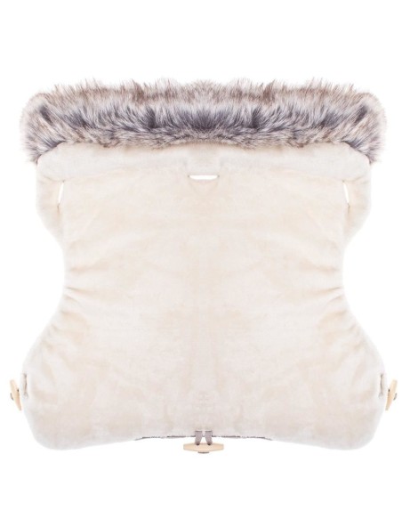 Manson, manusi, iarna, pentru carucior, cu blana, bej, 45x50/40 cm, Springos