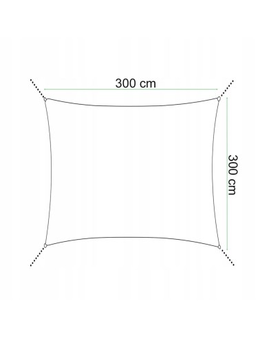 Copertina parasolar, patrata, inele metalice,...