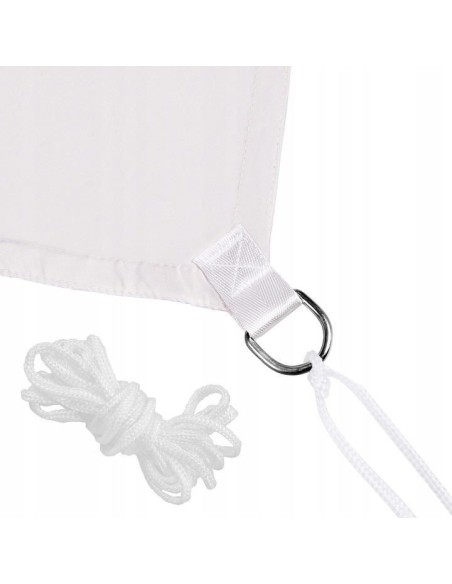 Copertina parasolar, patrata, inele metalice, gri deschis, 3x3 m, Springos 