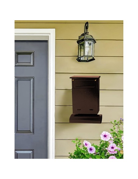 Cutie postala, cu loc pentru ziar, maro, format B6, 23x6.5x33.5 cm, Damech