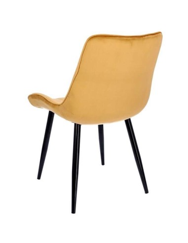 Scaun bucatarie/living, catifea, metal, galben...