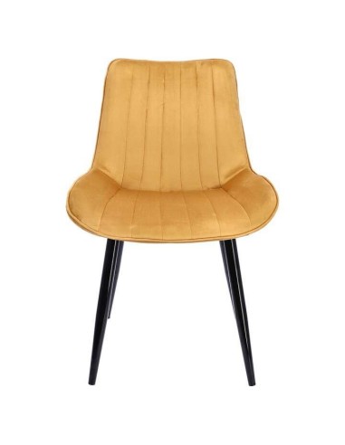 Scaun bucatarie/living, catifea, metal, galben...