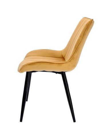 Scaun bucatarie/living, catifea, metal, galben...