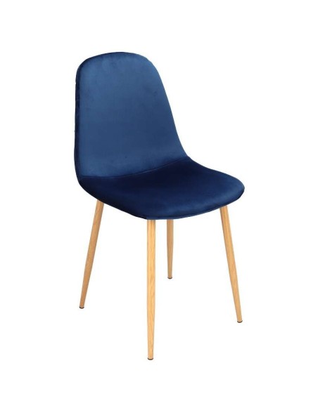 Scaun bucatarie/living, catifea, model cusatura pe spate, albastru inchis, max 100 kg, 44x52x85 cm, Vigo