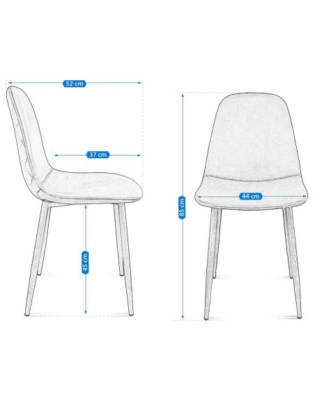 Scaun bucatarie/living, catifea, model cusatura pe spate, albastru inchis, max 100 kg, 44x52x85 cm, Vigo