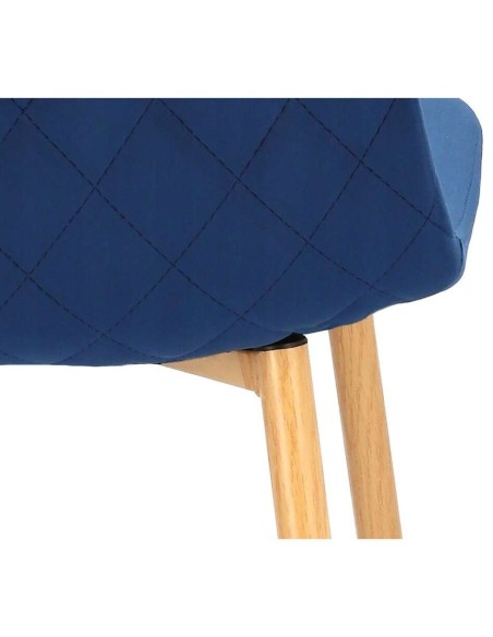 Scaun bucatarie/living, catifea, model cusatura pe spate, albastru inchis, max 100 kg, 44x52x85 cm, Vigo