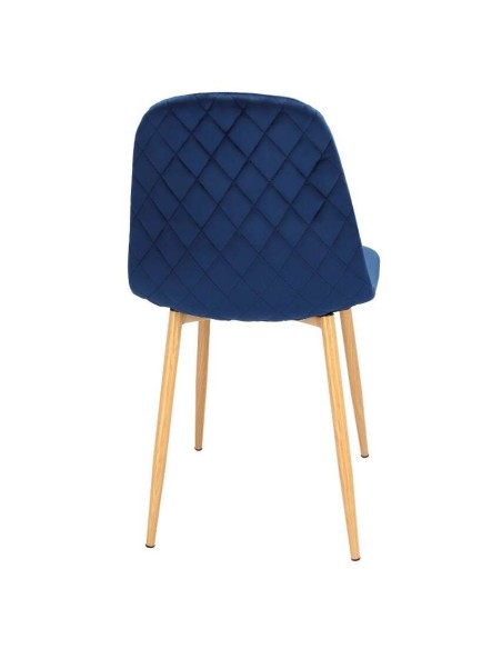 Scaun bucatarie/living, catifea, model cusatura pe spate, albastru inchis, max 100 kg, 44x52x85 cm, Vigo