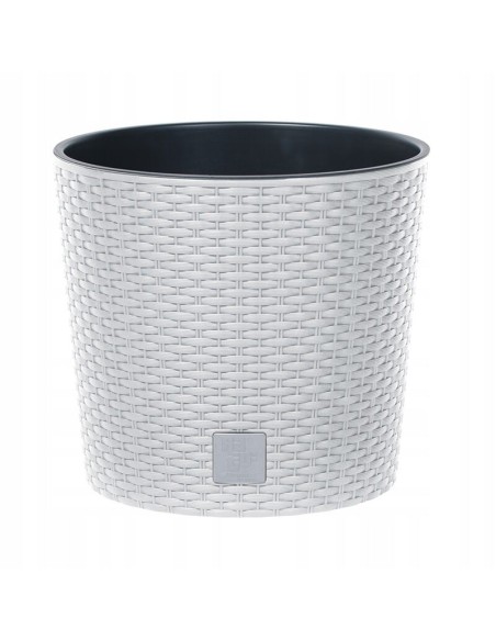 Ghiveci decorativ de flori, Prosperplast, Rato Round, rotund, alb, 20x19 cm