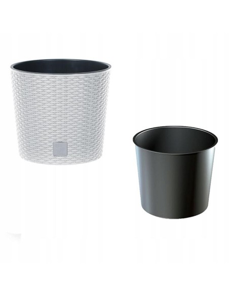 Ghiveci decorativ de flori, Prosperplast, Rato Round, rotund, alb, 20x19 cm
