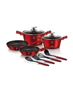 Set oale si tigai marmorate, 10 piese, din aluminiu... 2