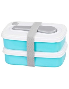 Cutie, caserola alimente, plastic, etansa, albastru, 2...