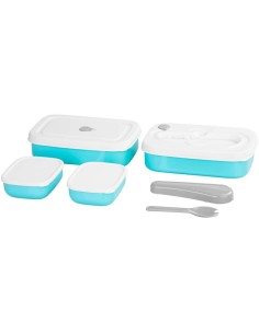 Cutie, caserola alimente, plastic, etansa, albastru, 2... 2