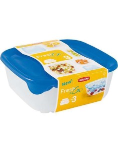Cutie/caserola alimente, plastic, etansa, albastru, set 3...