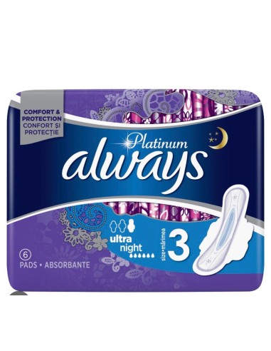 Absorbante Always Platinum Night ,6buc