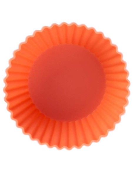 Forma coacere pentru briose, silicon, rosu, set 6 buc, 6.5x6.5x3 cm, MagicHome