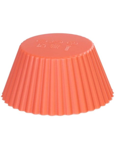 Forma coacere pentru briose, silicon, rosu, set 6 buc, 6.5x6.5x3 cm, MagicHome