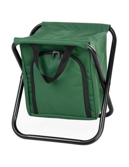 Scaun pliabil, gradina, camping, pescuit, cu geanta termoizolanta, verde, max 150 kg, 32x27x34 cm, Strend Pro