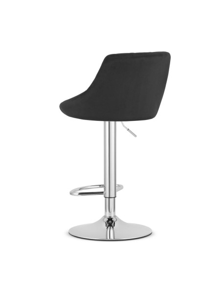 Scaun de bucatarie/bar, Artool, Kast, rotativ, catifea, negru si argintiu, 45.5x49x85-105 cm