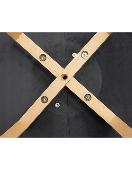 Scaune bucatarie/living, stofa, lemn, negru, set 4 buc, 49x55x82 cm, Alta