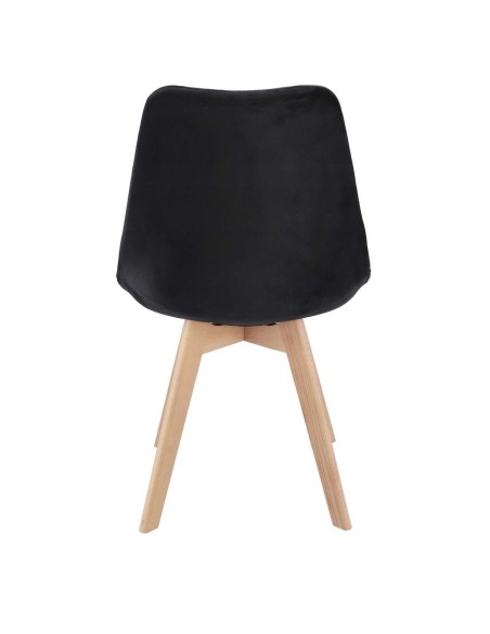 Scaune bucatarie/living, stofa, lemn, negru, set 4 buc, 49x55x82 cm, Alta