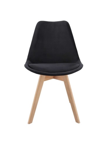 Scaune bucatarie/living, stofa, lemn, negru,...